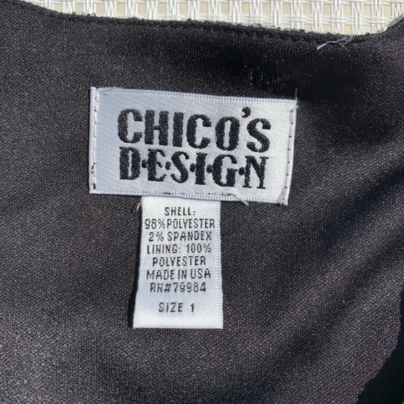 Chico’s Design Black & White Long Sleeve Blouse - Picture 2 of 8